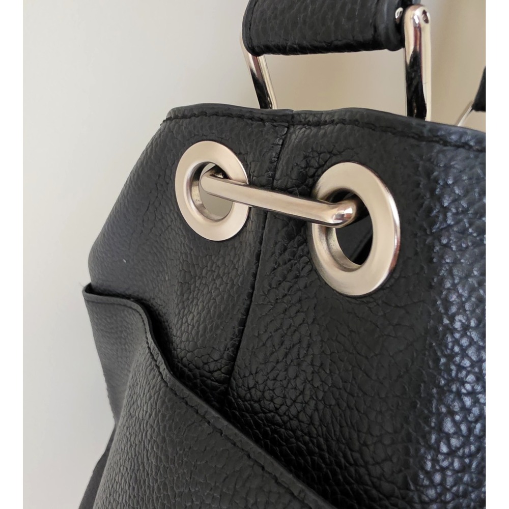 Steve Madden Bsammy Bucket Bag Black Faux Leather Studded Strap Purse - Picture 7 of 10